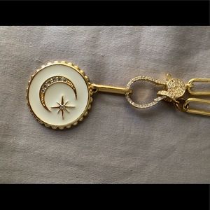 Paper clip Chain necklace with Moon and Star charm